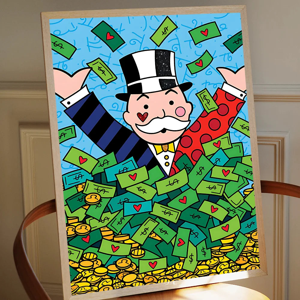 Cartoon Dollar Aalec Monopolys Whitepaper Poster HD Quality Poster Wall Art Painting Study Room Wall Decor