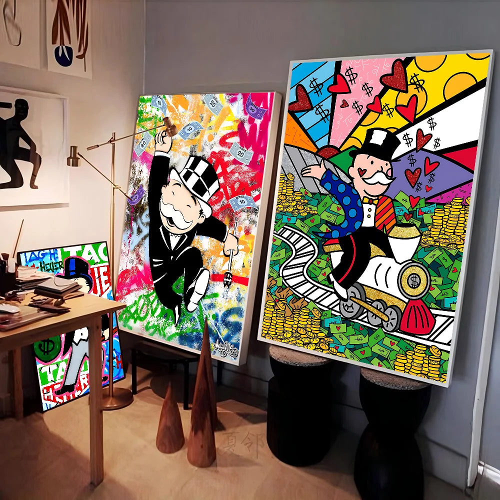 Cartoon Dollar Aalec Monopolys Whitepaper Poster HD Quality Poster Wall Art Painting Study Room Wall Decor