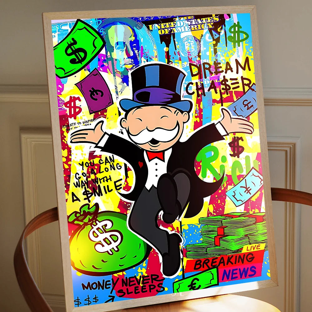 Cartoon Dollar Aalec Monopolys Whitepaper Poster HD Quality Poster Wall Art Painting Study Room Wall Decor
