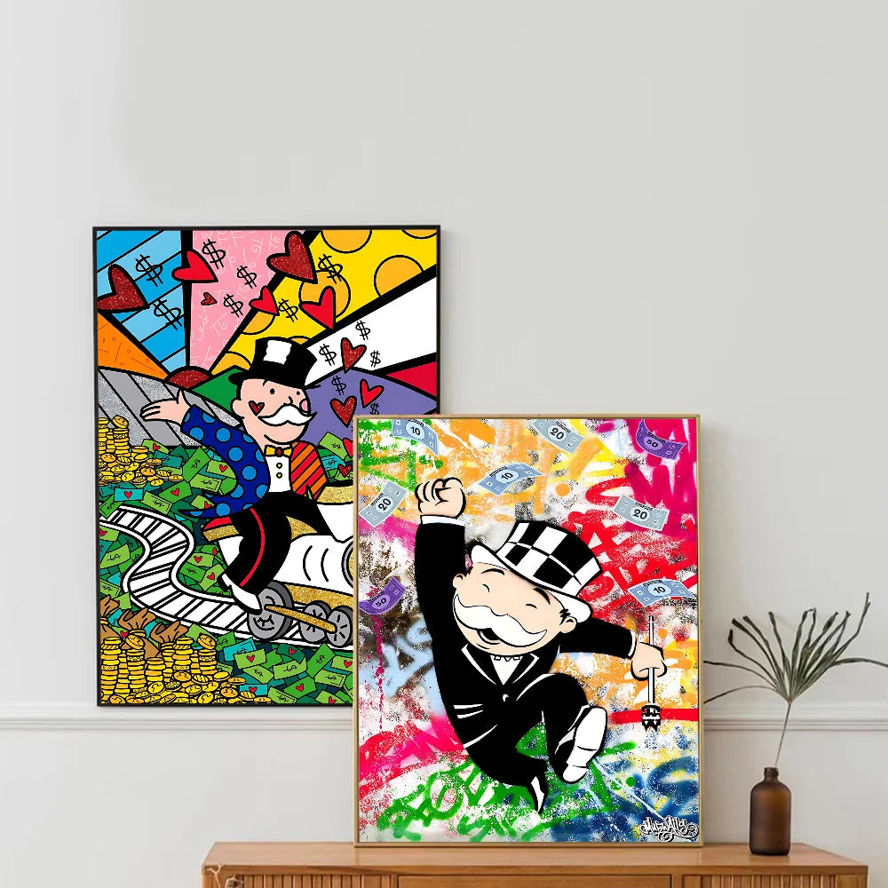 Cartoon Dollar Aalec Monopolys Whitepaper Poster HD Quality Poster Wall Art Painting Study Room Wall Decor