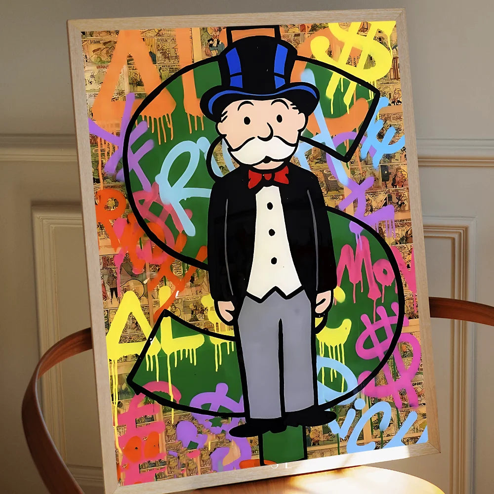 Cartoon Dollar Aalec Monopolys Whitepaper Poster HD Quality Poster Wall Art Painting Study Room Wall Decor