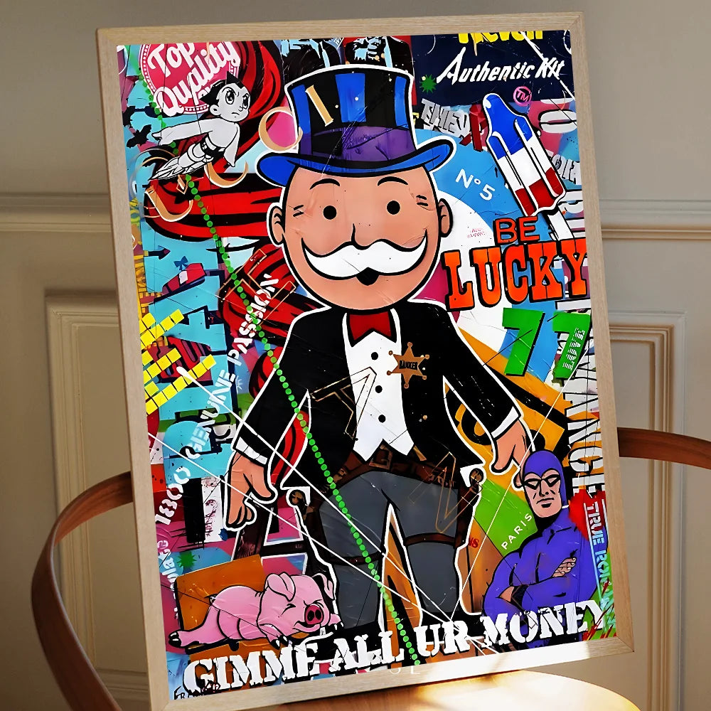 Cartoon Dollar Aalec Monopolys Whitepaper Poster HD Quality Poster Wall Art Painting Study Room Wall Decor