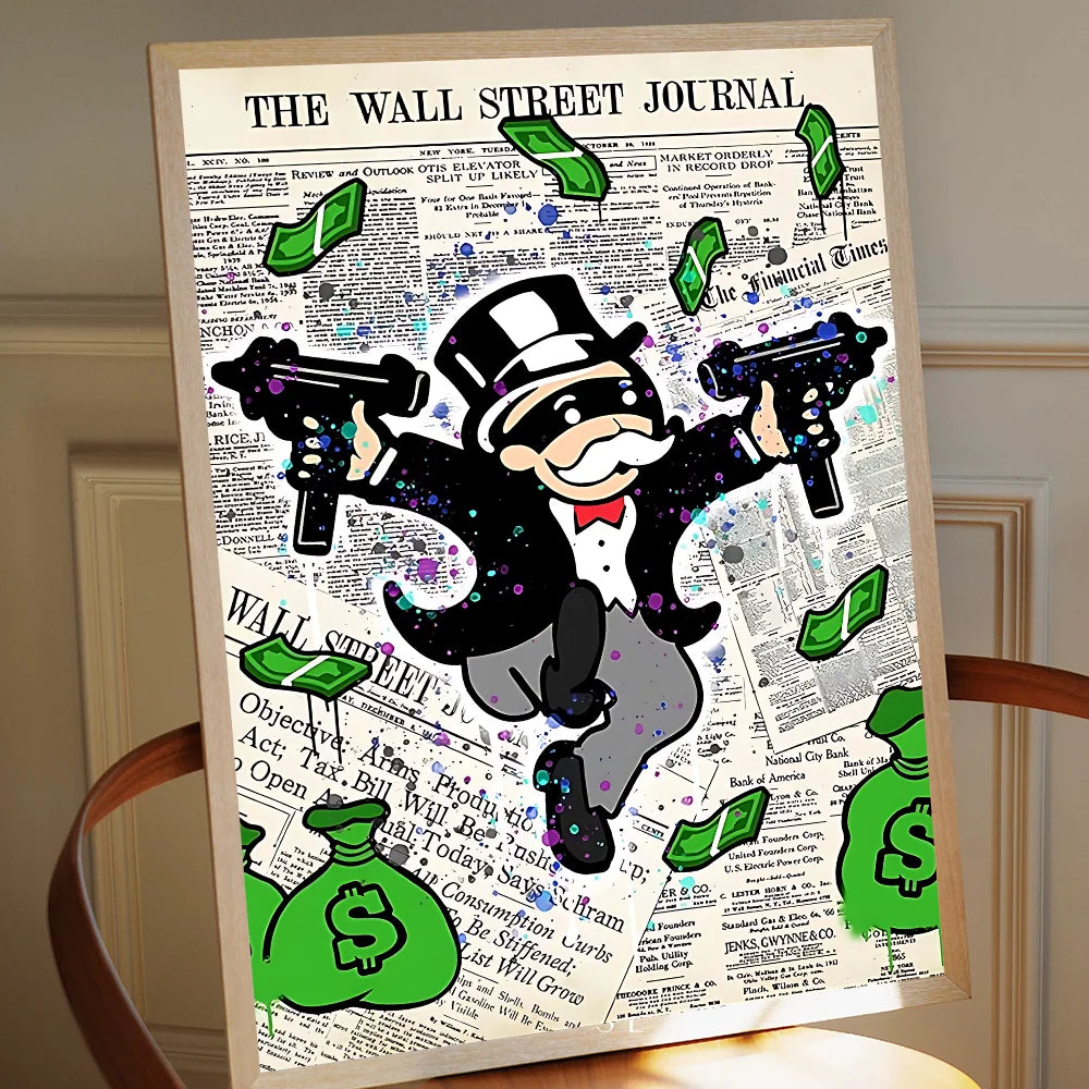 Cartoon Dollar Aalec Monopolys Whitepaper Poster HD Quality Poster Wall Art Painting Study Room Wall Decor