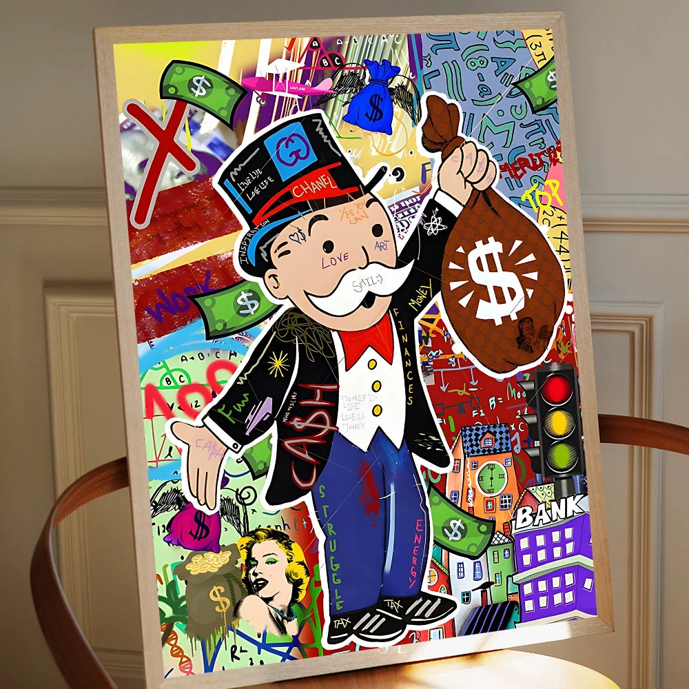 Cartoon Dollar Aalec Monopolys Whitepaper Poster HD Quality Poster Wall Art Painting Study Room Wall Decor