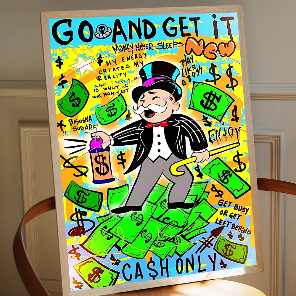 Cartoon Dollar Aalec Monopolys Whitepaper Poster HD Quality Poster Wall Art Painting Study Room Wall Decor
