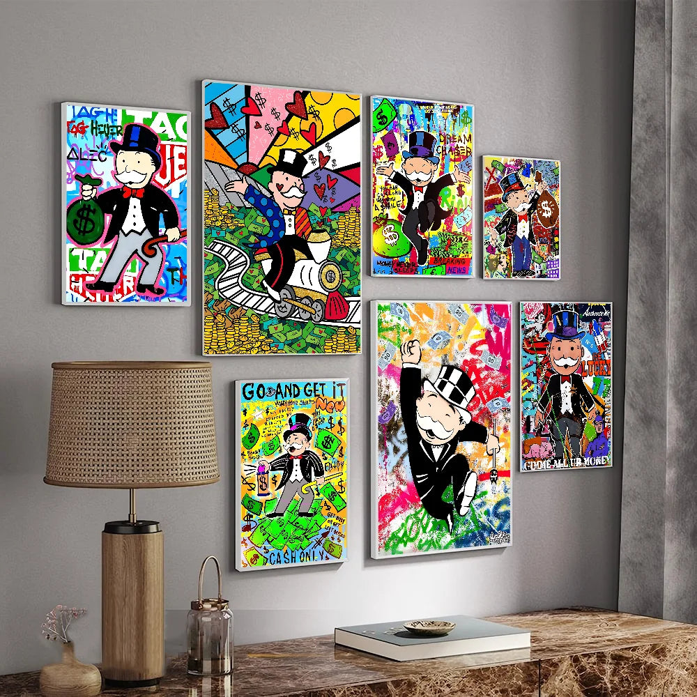 Cartoon Dollar Aalec Monopolys Whitepaper Poster HD Quality Poster Wall Art Painting Study Room Wall Decor